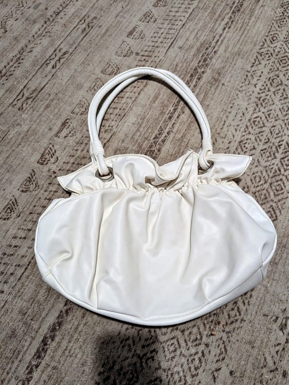 White Ruched Shoulder Bag Like New